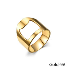 Load image into Gallery viewer, 10mm Bottle Opener Ring-shape Beer Cap Opening Remover Bottle Style Beer Opener Stainless Steel Titanium Ring Creative Versatile Ring Casual Cool Finger Ring