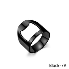 Load image into Gallery viewer, 10mm Bottle Opener Ring-shape Beer Cap Opening Remover Bottle Style Beer Opener Stainless Steel Titanium Ring Creative Versatile Ring Casual Cool Finger Ring
