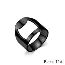 Load image into Gallery viewer, 10mm Bottle Opener Ring-shape Beer Cap Opening Remover Bottle Style Beer Opener Stainless Steel Titanium Ring Creative Versatile Ring Casual Cool Finger Ring