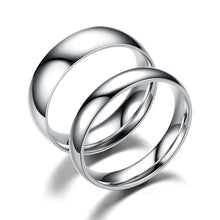 Load image into Gallery viewer, 4/6mm Polished Silver Color Titanium Simple Thin Ring Fashion Stainless Steel Ring Women Smooth Minimalism Wedding Ring Engagement Classic Rings Birthday gifts
