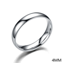 Load image into Gallery viewer, 4/6mm Polished Silver Color Titanium Simple Thin Ring Fashion Stainless Steel Ring Women Smooth Minimalism Wedding Ring Engagement Classic Rings Birthday gifts