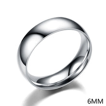 Load image into Gallery viewer, 4/6mm Polished Silver Color Titanium Simple Thin Ring Fashion Stainless Steel Ring Women Smooth Minimalism Wedding Ring Engagement Classic Rings Birthday gifts
