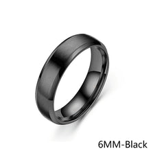 Load image into Gallery viewer, 6/8mm Simple Design Titanium Stainless Steel Ring Casual Finger Jewelry Smooth Lover Couple Ring for Women Men Wedding Bands