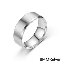 Load image into Gallery viewer, 6/8mm Simple Design Titanium Stainless Steel Ring Casual Finger Jewelry Smooth Lover Couple Ring for Women Men Wedding Bands