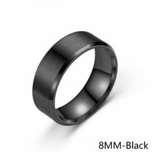 Load image into Gallery viewer, 6/8mm Simple Design Titanium Stainless Steel Ring Casual Finger Jewelry Smooth Lover Couple Ring for Women Men Wedding Bands