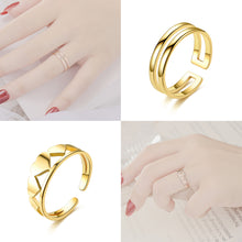 Load image into Gallery viewer, Adjustable Ring Titanium Steel Rings Fashion Casual Finger Jewelry Smooth Couple Ring Classic Love for Women Men Birthday Gifts Wedding Band
