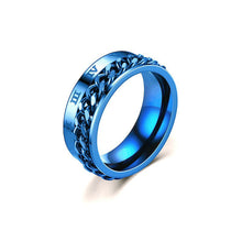 Load image into Gallery viewer, Rotating Stainless Titanium Steel Ring Anxiety Fidget Rings Rotatable Chain Link Spinner Finger Ring Women Men Punk Rock Gift