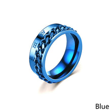 Load image into Gallery viewer, Rotating Stainless Titanium Steel Ring Anxiety Fidget Rings Rotatable Chain Link Spinner Finger Ring Women Men Punk Rock Gift