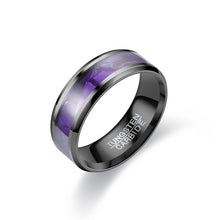 Load image into Gallery viewer, 8mm Fashion Titanium Steel Rings Inlaid Abalone Shell Wedding Band Black Jewelry For Women Men Classic Couple Rings Unisex Accessories