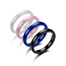 Load image into Gallery viewer, 3mm Thin Ceramic Rings For Women Jewelry Minimalist Simple Smooth Shiny Tail Rings No Fade Blue Pink Black White