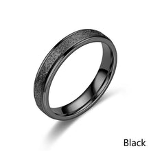 Load image into Gallery viewer, 4mm Fashion Simple Design Sandblast Stainless Steel Titanium Ring Anxiety Fidget Rings Finger Ring Women Men Punk Rock Gift