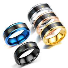 Load image into Gallery viewer, 8mm Stainless Steel Ring Smart Sensor Body Temperature Ring Temperature Test Finger Rings Fashion Real-time Display for Women Man Couple Band Wedding