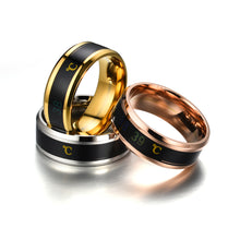 Load image into Gallery viewer, 8mm Stainless Steel Ring Smart Sensor Body Temperature Ring Temperature Test Finger Rings Fashion Real-time Display for Women Man Couple Band Wedding