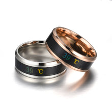Load image into Gallery viewer, 8mm Stainless Steel Ring Smart Sensor Body Temperature Ring Temperature Test Finger Rings Fashion Real-time Display for Women Man Couple Band Wedding