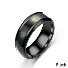 Load image into Gallery viewer, 8mm Stainless Steel Ring Smart Sensor Body Temperature Ring Temperature Test Finger Rings Fashion Real-time Display for Women Man Couple Band Wedding