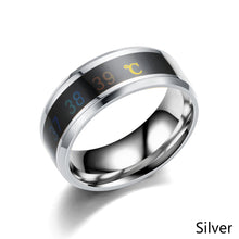 Load image into Gallery viewer, 8mm Stainless Steel Ring Smart Sensor Body Temperature Ring Temperature Test Finger Rings Fashion Real-time Display for Women Man Couple Band Wedding