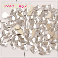 Load image into Gallery viewer, Nail Art Shaped Mixed Flat Bottom Diamond Shiny Symphony Aurora Ice Transparent Nail Diamond Jewelry Manicure Art Accessories