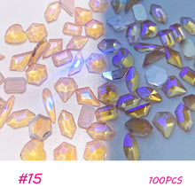 Load image into Gallery viewer, Nail Art Shaped Mixed Flat Bottom Diamond Shiny Symphony Aurora Ice Transparent Nail Diamond Jewelry Manicure Art Accessories