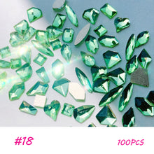 Load image into Gallery viewer, Nail Art Shaped Mixed Flat Bottom Diamond Shiny Symphony Aurora Ice Transparent Nail Diamond Jewelry Manicure Art Accessories