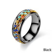 Load image into Gallery viewer, 8mm Rotating Stainless Titanium Steel Ring Anxiety Fidget Anti Stress Rings Rotatable Chain Link Spinner Finger Ring Women Men Punk Rock Accessories Jewelry Gifts