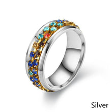 Load image into Gallery viewer, 8mm Rotating Stainless Titanium Steel Ring Anxiety Fidget Anti Stress Rings Rotatable Chain Link Spinner Finger Ring Women Men Punk Rock Accessories Jewelry Gifts