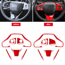 Load image into Gallery viewer, 6Pcs Carbon Fiber Steering Wheel Frame Stickers For Honda Civic Modification Complete Interior Accessories Styling