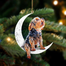 Load image into Gallery viewer, Car Rearview Mirror Pendant Dog Pendant Sitting On The Moon Hanging Ornament Keychain Pendant Decor