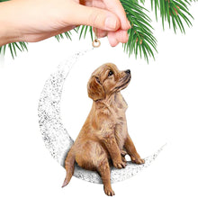Load image into Gallery viewer, Car Rearview Mirror Pendant Dog Pendant Sitting On The Moon Hanging Ornament Keychain Pendant Decor