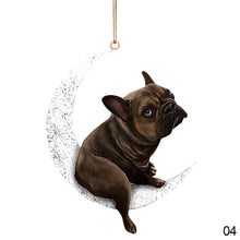 Load image into Gallery viewer, Car Rearview Mirror Pendant Dog Pendant Sitting On The Moon Hanging Ornament Keychain Pendant Decor
