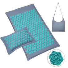 Load image into Gallery viewer, Massager Cushion Shakti Mat Acupressure Mat Nature Linen Coconut Palm Yoga Mat Massage Pillow Cushion Body Pain Lotus Spike Mat