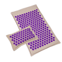 Load image into Gallery viewer, Massager Cushion Shakti Mat Acupressure Mat Nature Linen Coconut Palm Yoga Mat Massage Pillow Cushion Body Pain Lotus Spike Mat