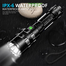 Load image into Gallery viewer, 1600 Lumens Tactical Flashlight USB Rechargeable Torch Waterproof Hunting Light with Clip Hunting Shooting Gun Accessories