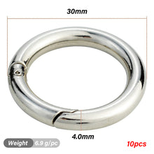 Load image into Gallery viewer, 10Pcs Zinc Alloy Spring Gate O Ring Openable Leather Bag Handbag Belt Strap Buckle Keyring Luggage Pendant Chain Snap Clasp Clip