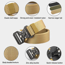 Load image into Gallery viewer, Men Belt Metal Male Tactical Belt Military Nautical Canvas Belts Multifunctional Outdoor Hunting Tactical Military Waist Belt