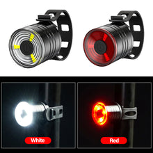Load image into Gallery viewer, Aluminum Alloy Bicycle Light Taillight Helmet Night Riding Warning Mountain Bike LED Headlight Rear Light Bicycle Accessories