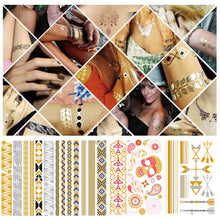 Load image into Gallery viewer, Hot Stamping Waterproof Tattoo Stickers Temporary Body Art Creative Tattoo Sticker Dream Catcher Wings Men Full Skull Totem Tattoo