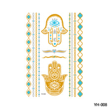Load image into Gallery viewer, Hot Stamping Waterproof Tattoo Stickers Temporary Body Art Creative Tattoo Sticker Dream Catcher Wings Men Full Skull Totem Tattoo
