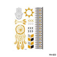 Load image into Gallery viewer, Hot Stamping Waterproof Tattoo Stickers Temporary Body Art Creative Tattoo Sticker Dream Catcher Wings Men Full Skull Totem Tattoo
