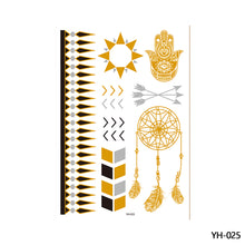 Load image into Gallery viewer, Hot Stamping Waterproof Tattoo Stickers Temporary Body Art Creative Tattoo Sticker Dream Catcher Wings Men Full Skull Totem Tattoo
