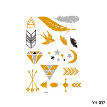 Load image into Gallery viewer, Hot Stamping Waterproof Tattoo Stickers Temporary Body Art Creative Tattoo Sticker Dream Catcher Wings Men Full Skull Totem Tattoo