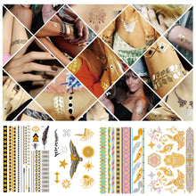 Load image into Gallery viewer, Hot Stamping Waterproof Tattoo Stickers Temporary Body Art Creative Tattoo Sticker Dream Catcher Wings Men Full Skull Totem Tattoo