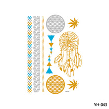 Load image into Gallery viewer, Hot Stamping Waterproof Tattoo Stickers Temporary Body Art Creative Tattoo Sticker Dream Catcher Wings Men Full Skull Totem Tattoo