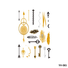 Load image into Gallery viewer, Hot Stamping Waterproof Tattoo Stickers Temporary Body Art Creative Tattoo Sticker Dream Catcher Wings Men Full Skull Totem Tattoo