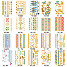 Load image into Gallery viewer, Waterproof Bronzing Tattoo Stickers Hot Silver Metal Tattoo Stickers Dream Catcher Wings Men Full Skull Totem Tattoo Sticker