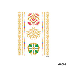 Load image into Gallery viewer, Waterproof Bronzing Tattoo Stickers Hot Silver Metal Tattoo Stickers Dream Catcher Wings Men Full Skull Totem Tattoo Sticker