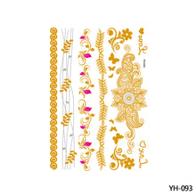 Load image into Gallery viewer, Waterproof Bronzing Tattoo Stickers Hot Silver Metal Tattoo Stickers Dream Catcher Wings Men Full Skull Totem Tattoo Sticker