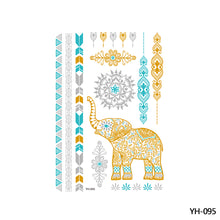 Load image into Gallery viewer, Waterproof Bronzing Tattoo Stickers Hot Silver Metal Tattoo Stickers Dream Catcher Wings Men Full Skull Totem Tattoo Sticker