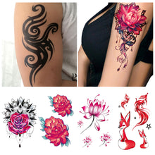 Load image into Gallery viewer, Totem Big Flower Arm Half Arm Sleeve Waterproof Tattoo Stickers Stickers Big Flower Arm Tattoo Stickers Totem Tattoo Stickers