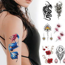 Load image into Gallery viewer, Totem Big Flower Arm Half Arm Sleeve Waterproof Tattoo Stickers Stickers Big Flower Arm Tattoo Stickers Totem Tattoo Stickers