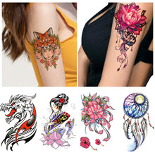 Load image into Gallery viewer, Arm Sleeve Tattoo Waterproof Temporary Body Art Creative Tattoo Sticker Rose Colorful Men Full Skull Totem Tattoo Stickers